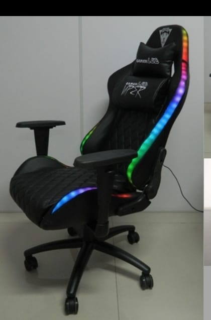 POLTRONA GAMER VIPER LED RGB PRETA – REMAQ